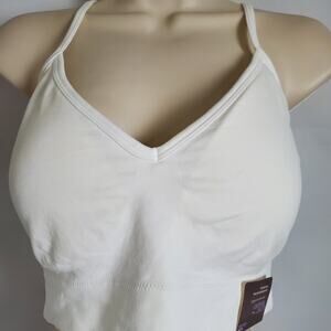 Secret Treasures Womens Bra XXXL White Racerback Plunge Bralette Adjustable